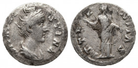DIVA FAUSTINA I (Died 140/1). Denarius. Rome. Struck under Antoninus Pius. Obv: DIVA FAVSTINA. Draped bust right. Rev: AETERNITAS. Aeternitas (or Juno...