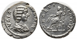 Julia Domna. Augusta, AD 193-217. AR Denarius (19mm, 3.08). Rome mint. Struck under Septimius Severus and Caracalla, circa AD 200-207. Draped bust rig...