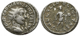 Gordianus III (238-244 AD). AR Antoninianus (23 mm, 4.21 g), Antioch (Antakya), 244-245.
Obv. IMP GORDIANVS PIVS FEL AVG, radiate and cuirassed bust t...