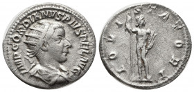 Gordian III. A.D. 238-244. AR antoninianus (21 mm, 4.04 g). Rome, A.D. 241-243. IMP GORDIANVS PIVS FEL AVG, radiate, draped and cuirassed bust of Gord...