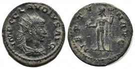 CLAUDIUS II GOTHICUS. 268-270 AD. Antoninianus (22mm, 3.15 g, 5h). Antioch mint. Struck 268 AD. IMP C CLAVDIVS AVG, radiate and draped bust right / NE...
