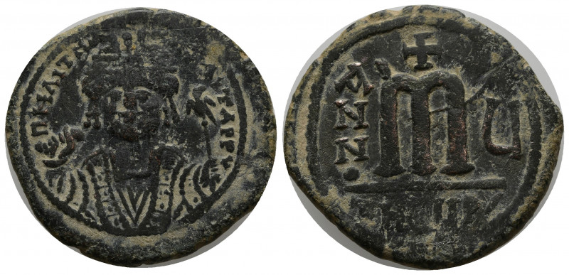 Maurice Tiberius, 582-602. Follis (Bronze, 31 mm, 12.80 g), Theopolis (Antioch),...