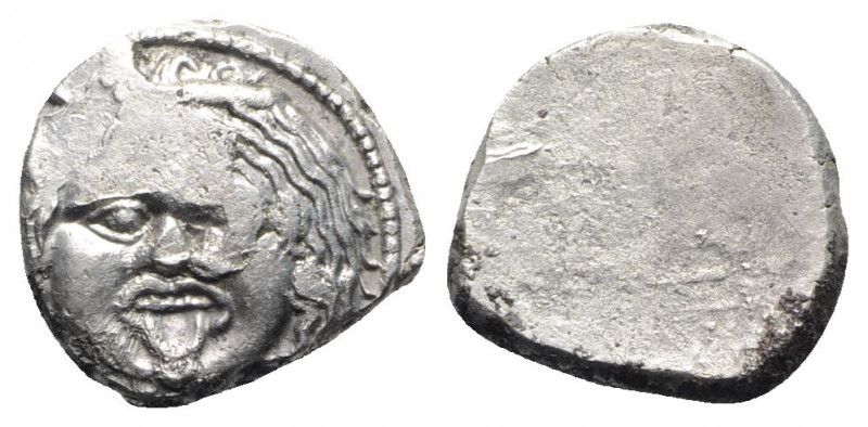 Etruria, Populonia, c. 3rd century BC. AR 20 Asses (20mm, 8.35g). Diademed facin...