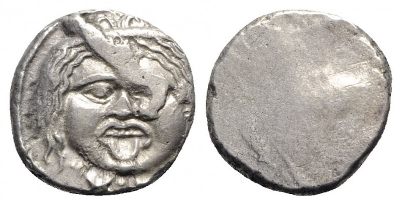 Etruria, Populonia, c. 3rd century BC. AR 20 Asses (19mm, 7.96g). Diademed facin...