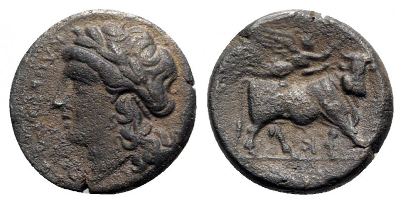 Northern Campania, Compulteria, c. 265-240 BC. Æ (19mm, 5.13g, 6h). Laureate hea...