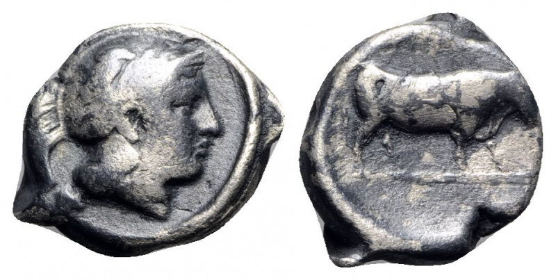 Southern Campania, Neapolis, 420-400 BC. AR Didrachm (22mm, 7.43g, 9h). Head of ...