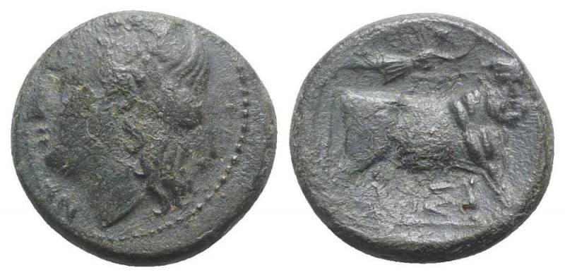 Southern Campania, Neapolis, c. 270-250 BC. Æ (18mm, 5.10g, 6h). Laureate head o...