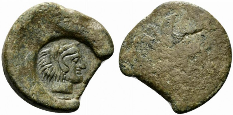 Sicily, Akragas, c. 415-406 BC. Æ Hemilitron (27mm, 18.92g). [Eagle on crayfish]...