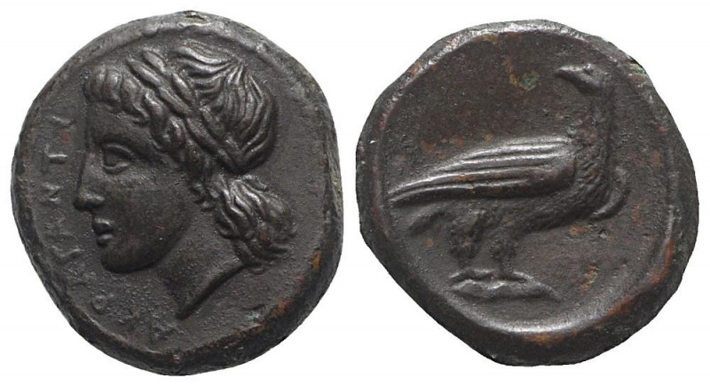 Sicily, Akragas. Phintias (287-279 BC). Æ (14mm, 3.51g, 1h). Laureate head of Ap...