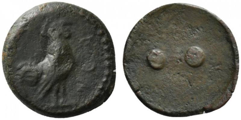 Sicily, Panormos as Ziz, c. 415-405 BC. Æ Hexas – Dionkion (19mm, 5.30g). Cock s...