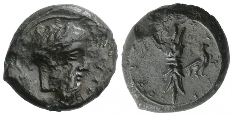 Sicily, Syracuse, c. 339/8-334 BC. Æ Hemidrachm (24mm, 11.32g, 9h). Laureate hea...