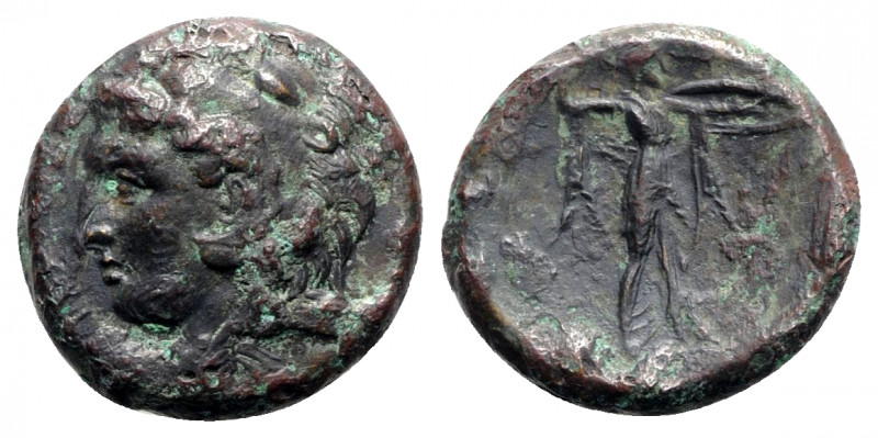 Sicily, Syracuse. Pyrrhos (278-276 BC). Æ (23mm, 9.43g, 9h). Head of Herakles l....