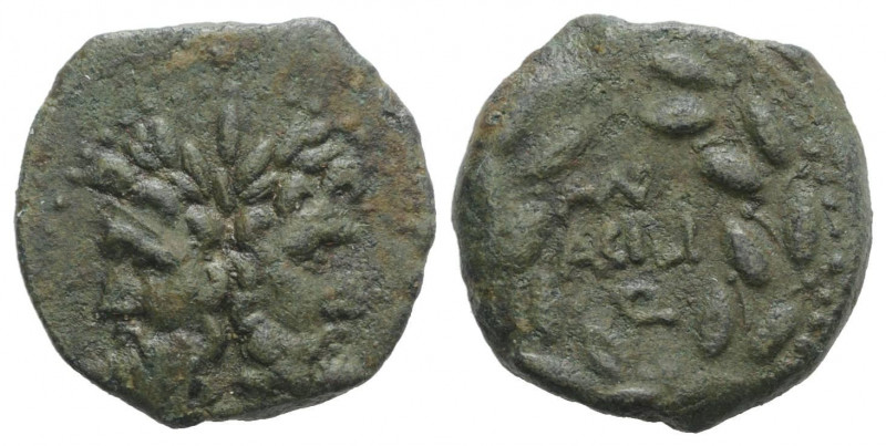 Sicily, Uncertain Roman mint, late 2nd century BC. Æ As (22mm, 7.41g, 12h). Mn. ...