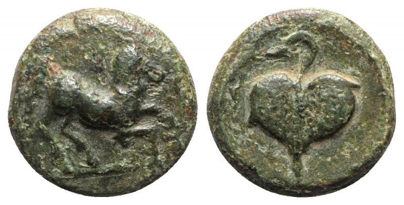 Sicily, Uncertain Mercenaries, 344-336 BC. Æ (11mm, 1.42g, 12h). Horse running r...