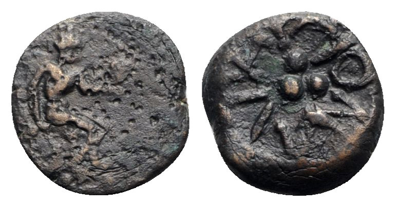 Islands of Sicily, Lipara, c. 420-400 BC. Æ Tetras or Trionkion (13mm, 2.44g). H...