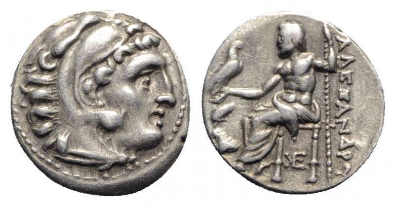 Kings of Thrace, Lysimachos (305-281 BC). AR Drachm (17mm, 4.25g, 7h). In the na...