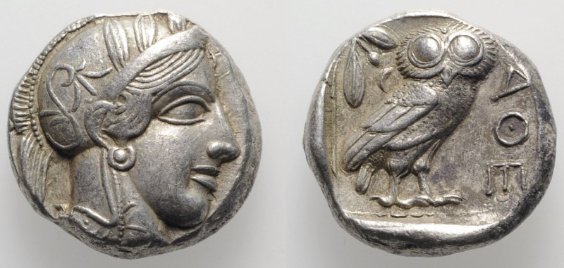 Attica, Athens, c. 454-404 BC. AR Tetradrachm (23mm, 17.21g, 5h). Helmeted head ...