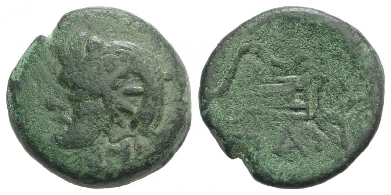 Cimmerian Bosporos, Pantikapaion, c. 304/3-250 BC. Æ (21mm, 6.80g, 6h). Wreathed...