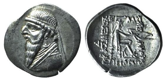 Kings of Parthia, Mithradates II (121-91 BC). AR Drachm (22mm, 4.17g, 1h). Ekbat...