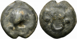 Anonymous, Rome, c. 280 BC. Cast Æ Sextans (35mm, 44.52g, 12h). Cockle shell. R/ Caduceus. Vecchi ICC, 30; Crawford 14/5; HNItaly 272; RBW -. Green pa...