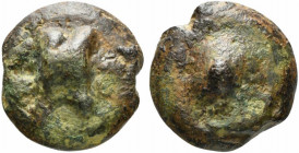 Anonymous, Rome, c. 289-245 BC. Cast Æ Uncia (27mm, 28.87g). Astragalos. R/ Central pellet. Vecchi, ICC, 31; Crawford 14/6; HNItaly 273; RBW 6. Green ...