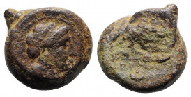 Anonymous, Southern Italy, c. 260 BC. Æ (23mm, 12.86g, 12h). Female head r., with ribbon in hair. R/ Lion r.; ROMANO in exergue. Crawford 16/1a; HNIta...