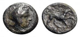 Anonymous, Rome, c. 234-231 BC. Æ (10mm, 0.95g, 6h). Helmeted head of Roma r. R/ Dog standing r. Crawford 26/4; HNItaly 309; RBW 51. Good Fine