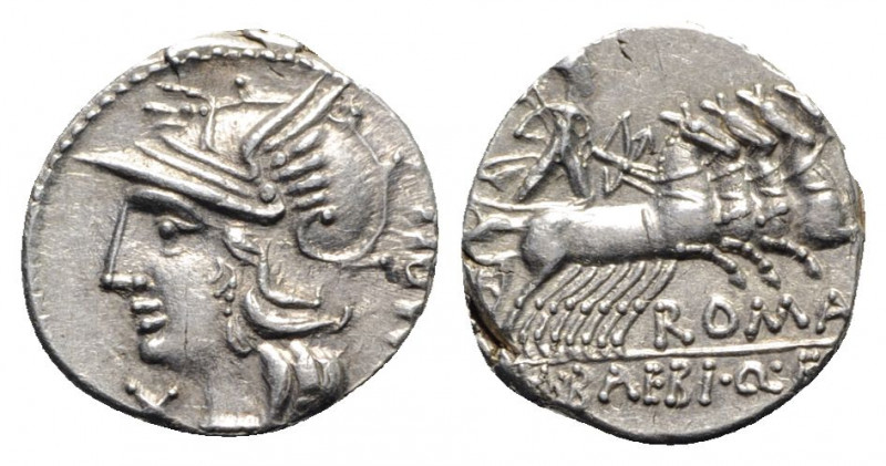 M. Baebius Q.f. Tampilus, Rome, 137 BC. AR Denarius (18mm, 3.95g, 3h). Helmeted ...