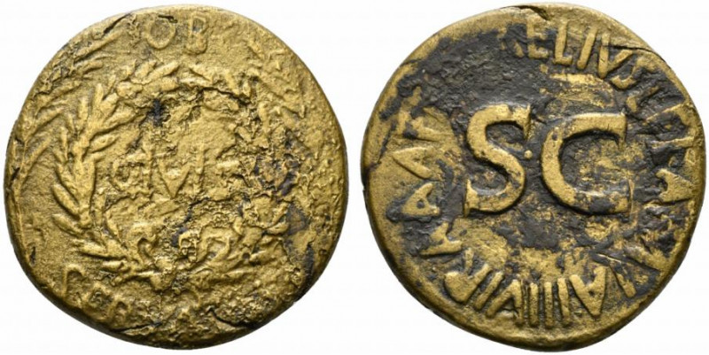 Augustus (27 BC-AD 14). Æ Sestertius (32mm, 19.71g, 10h). Rome, C. Asinius Gallu...