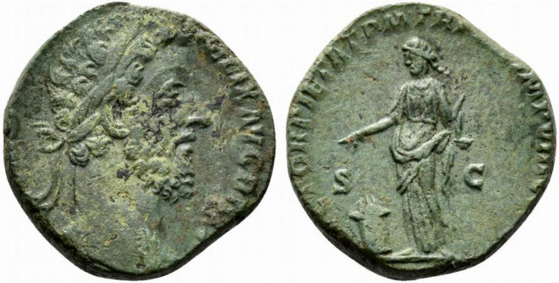 Commodus (177-192). Æ Sestertius (26mm, 22.08g, 6h). Rome, AD 187. Laureate head...