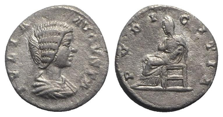 Julia Domna (Augusta, 193-217). AR Denarius (18mm, 1.79g, 12h). Laodicea, 198-20...