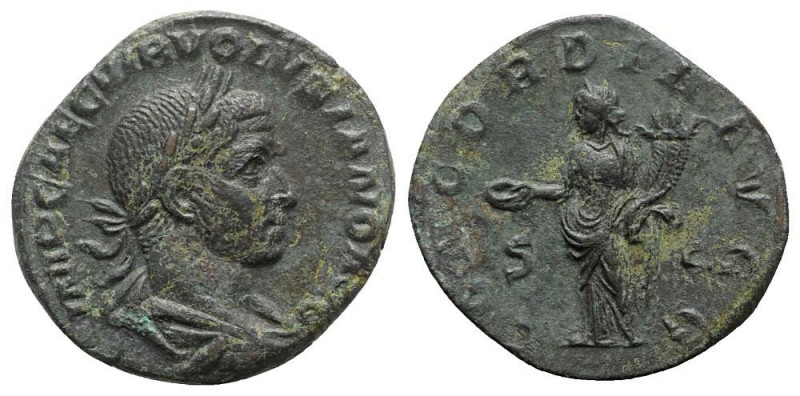 Volusian (251-253). Æ Sestertius (29mm, 18.95g, 12h). Rome, AD 253. Laureate, dr...