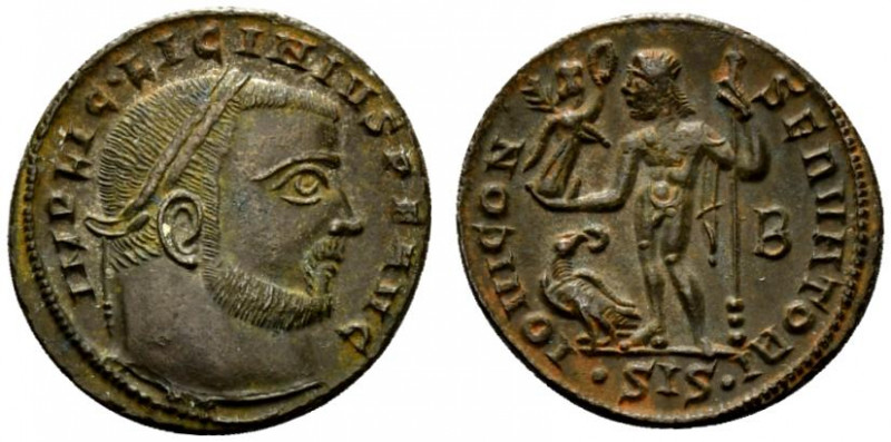 Licinius I (308-324). Æ Follis (20mm, 3.97g, 1h). Siscia, 315-6. Laureate head r...