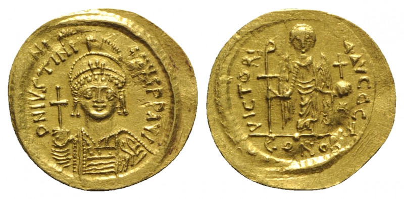 Justinian I (527-565). AV Solidus (22mm, 4.44g, 6h). Constantinople, 545-565. He...