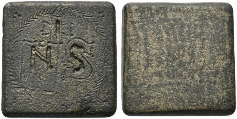 Byzantine Æ Ounce Square Commercial Weight, 5th-7th centuries AD (19mm, 26.36g)....