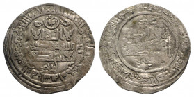 Islamic, Umayyads of Spain, Caliphate of Cordoba. Al-Hakam II (AH 350-366 / AD 961-976), AR Dirham (25mm, 2.67g). Madinat al-Zahra, AH 352. Citing 'Ab...