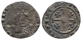Crusaders, Lusignan Kingdom of Cyprus. Hugh IV (1324-1359). AR Gros Grand (24mm, 4.65g, 12h). Famagusta?. Hugh seated facing, holding lis-tipped scept...