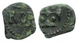 Italy, Salerno. Ruggero II (1105-1154). BI Follaro Fraction (10mm, 0.77g). Cross with pellet in each quarter. R/ RO [RX]. Cappelli 136; Bellizia 153. ...