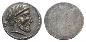 Etruria, Populonia, 3rd century BC. Fake 5 Asses (14mm, 1.79g). Diademed and bearded head r.; V to l. R/ Blank. Cf. Vecchi EC, 89. Modern fake for stu...