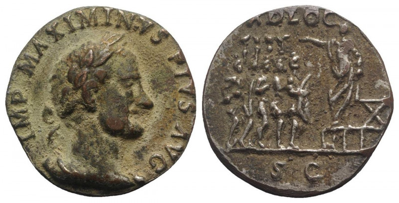 Maximinus I (235-238). Fake Sestertius (31mm, 14.23g, 12h). IMP MAXIMINS PIVS AV...