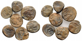 Central Italy, lot of 7 Greek Æ coins, to be catalog. Lot sold as is, no return