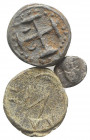 Mixed lot of 3 pieces, including a Phistelia AR Obol and 2 Lead Tesserae. Lot sold as is, no return