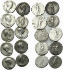 Lot of 10 Roman Imperial AR Denarii, including Trajan, Hadrian, Antoninus Pius, Faustina I, Marcus Aurelius, Commodus. Lot sold as is, no return