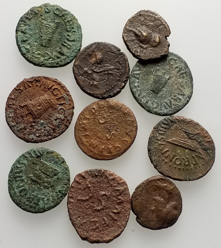 Lot of 10 Roman Imperial Æ Quadrantes, to be catalog. Lot sold as is, no return