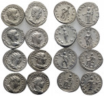 Lot of 8 Roman Imperial Antoninianii, to be catalog. Lot sold as is, no return