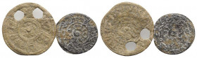 Lot of 2 Islamic PB Tesserae (one pierced), to be catalog. Lot sold as is, no return