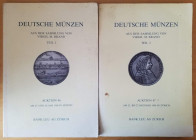 Bank Leu, Auktion 46 and 47. Deutsche Munzen aus der Sammlung Virgil M. Brand - Teil I & II. Zurich, 27-28 May 1988, 25-27 October 1988. Softcover, 31...