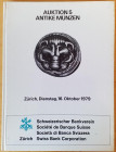 Schweizerischer Bankverein. Auktion 5. Zurich, 16 October 1979. Hardcover, 584 lots, 43 b/w plates. Good condition, pen notes