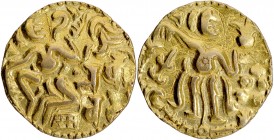 Base Gold Kahavanu Coin of Raja Raja I of Chola Empire of Srilanka.