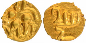 Gold Half Fanam Coin of Chalukyas of Kalyana of Vengi Issue.